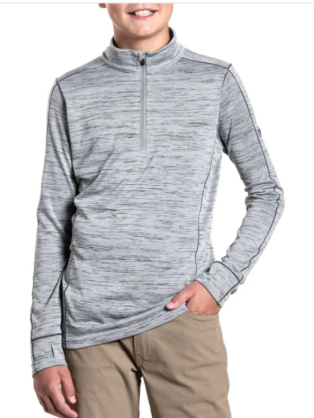 Kuhl Kids Alloy 1/4 Zip Pullover - Cloud Gray Heather